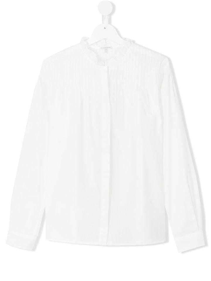 Les Coyotes De Paris - Band Collar Shirt - Kids - Cotton/linen/flax - 16 Yrs, White