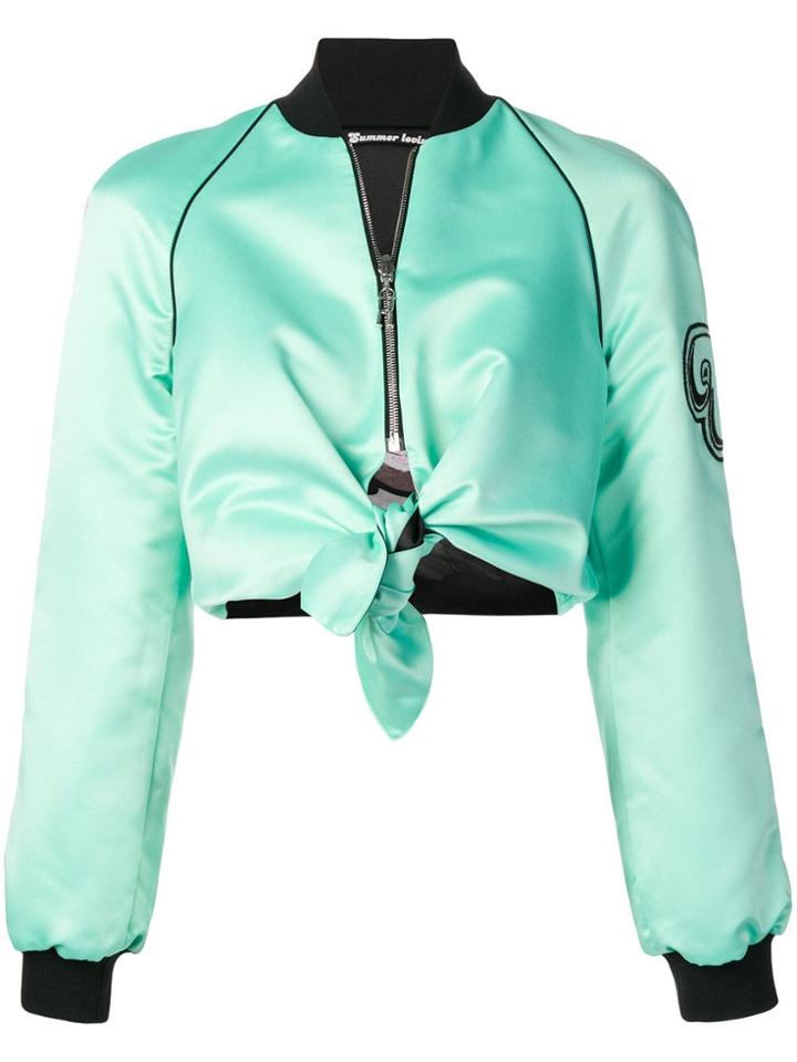 Pinko Reversible Tie Bomber Jacket - Green