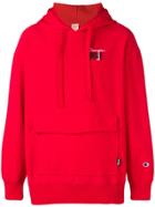 Champion Contrast Logo Hoodie - Red