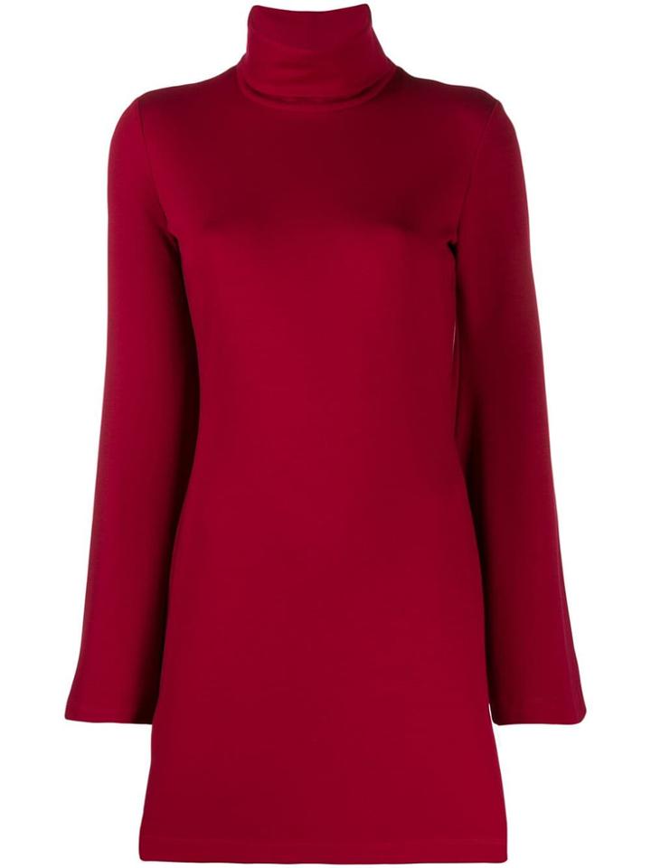 Sara Battaglia Turtleneck Jumper Dress - Red