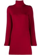 Sara Battaglia Turtleneck Jumper Dress - Red
