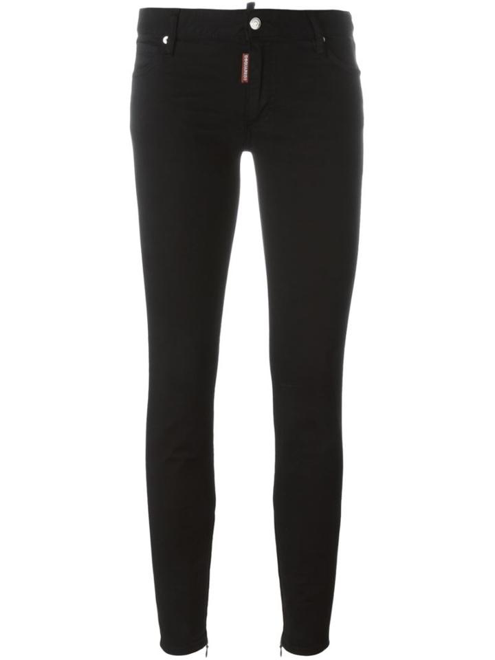 Dsquared2 Twiggy Medium Waist Jeans, Women's, Size: 38, Black, Cotton/spandex/elastane