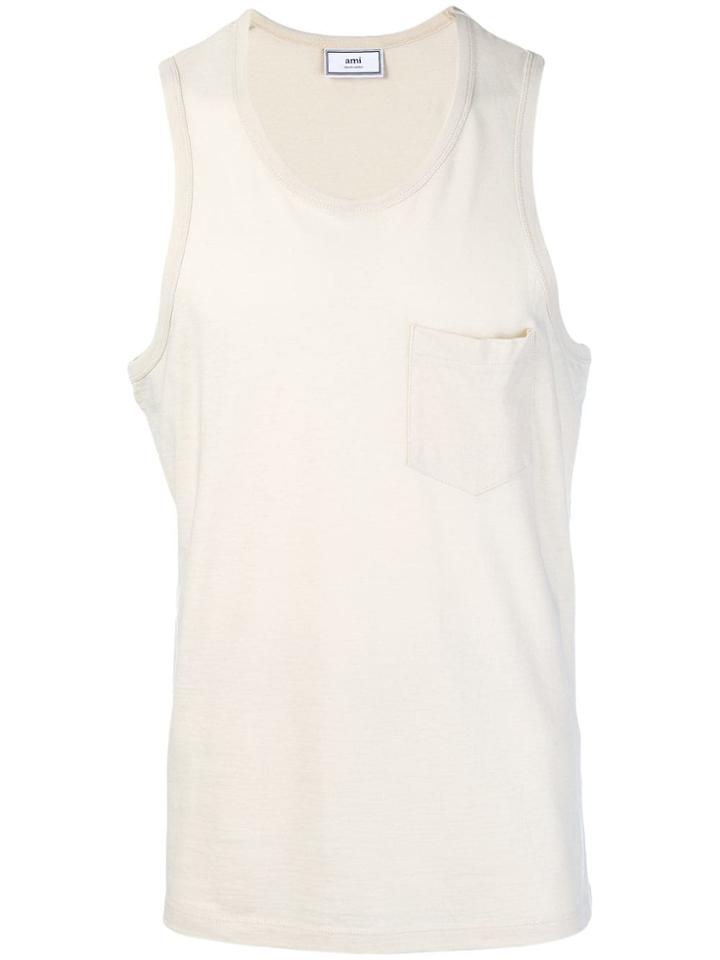 Ami Alexandre Mattiussi Tank Top With Chest Pocket - Neutrals