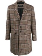 Neil Barrett Prince Of Wales Check Coat - Brown