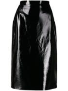 Liu Jo Patent Midi Skirt - Black