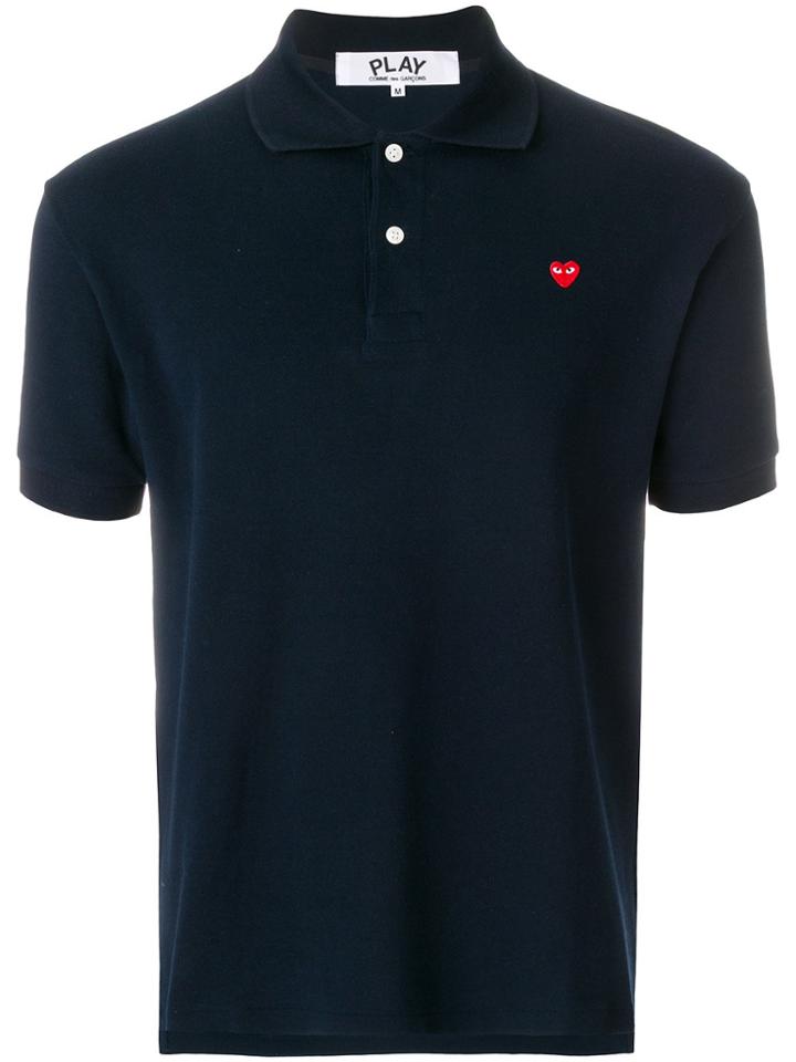 Comme Des Garçons Play Heart Logo Polo Shirt - Blue