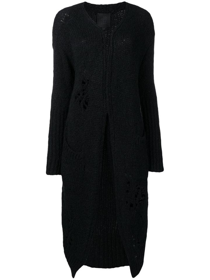 Thom Krom Destroyed Effect Cardigan - Black