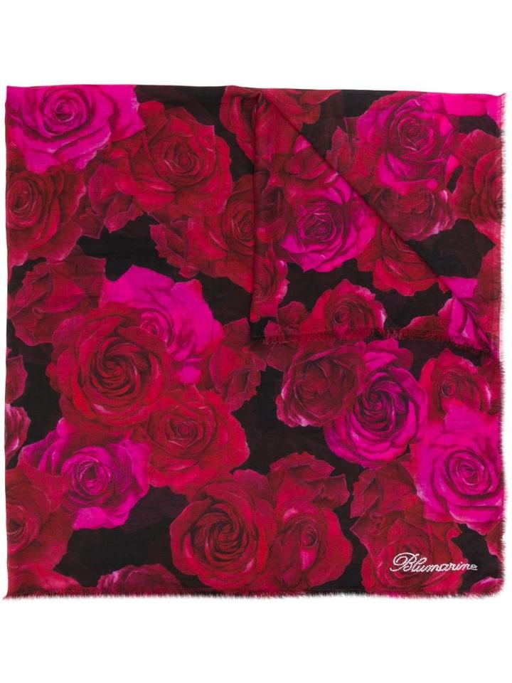 Blumarine Rose Print Scarf - Pink