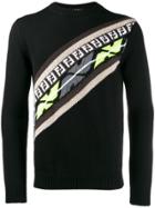 Fendi Ff Diagonal Motif Sweater - Black