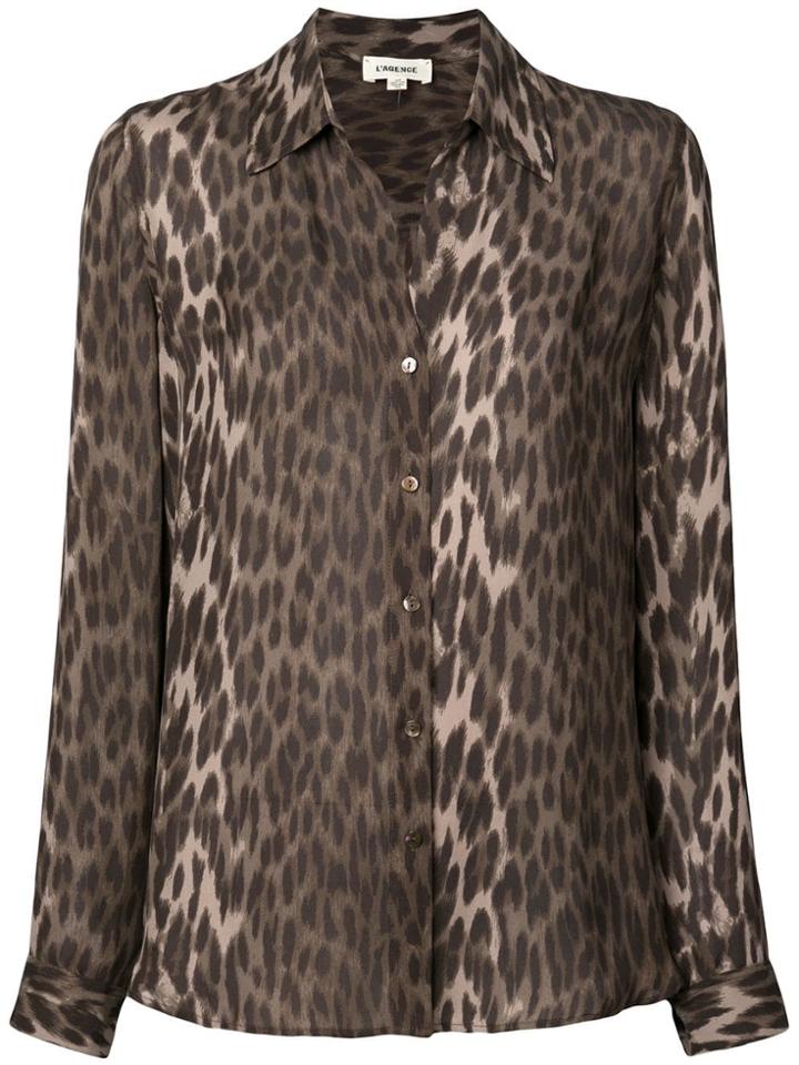 L'agence Leopard Print Shirt - Green