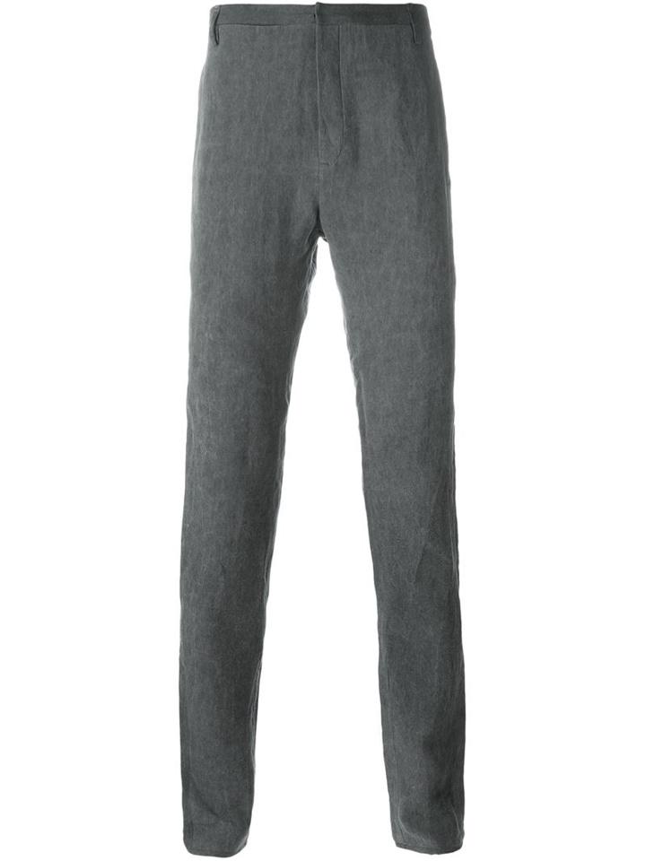 Label Under Construction Straight Leg Trousers, Men's, Size: 52, Grey, Linen/flax