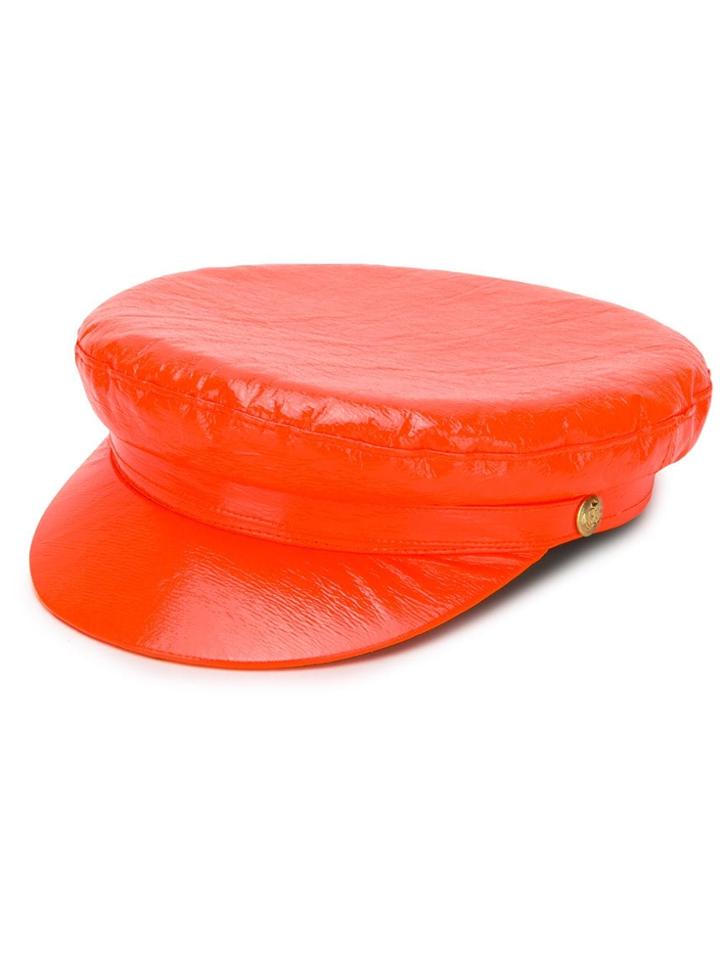 Manokhi Vinyl Biker Hat - Orange