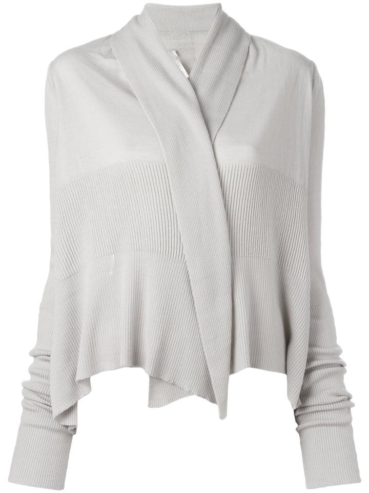 Rick Owens Shawl Cardigan, Women's, Size: Large, Grey, Wool