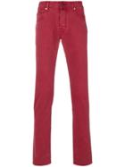 Jacob Cohen Straight Leg Trousers - Red