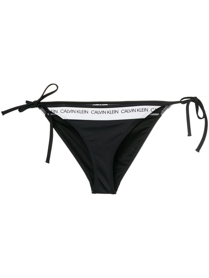 Calvin Klein Jeans Logo Tie-side Bikini Bottoms - Black