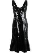 Natasha Zinko Corset Patent Leather Midi Dress - Black