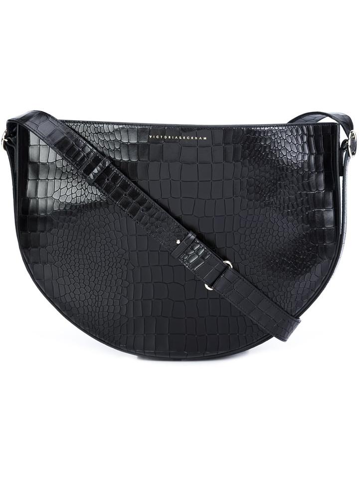 Victoria Beckham Crocodile Effect Crossbody Bag