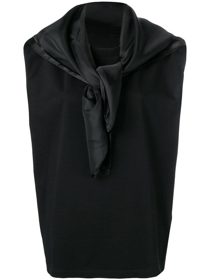Mm6 Maison Margiela Scarf Detail Top - Black