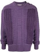 Wales Bonner Magic Guernsey Sweater - Purple