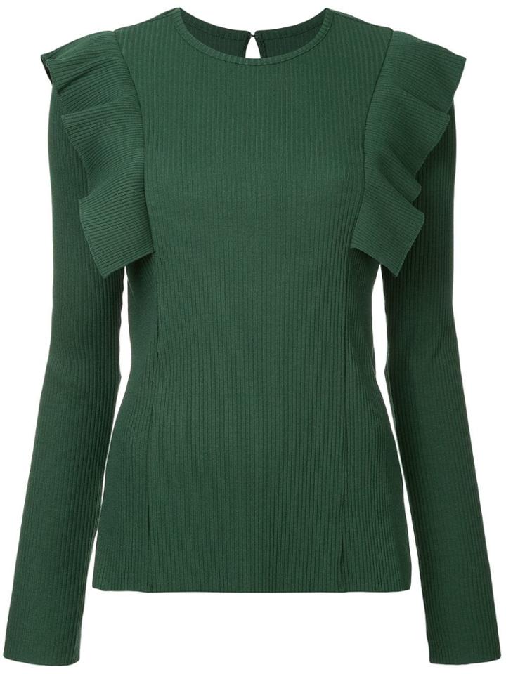 Le Ciel Bleu Double Ruffles Blouse - Green