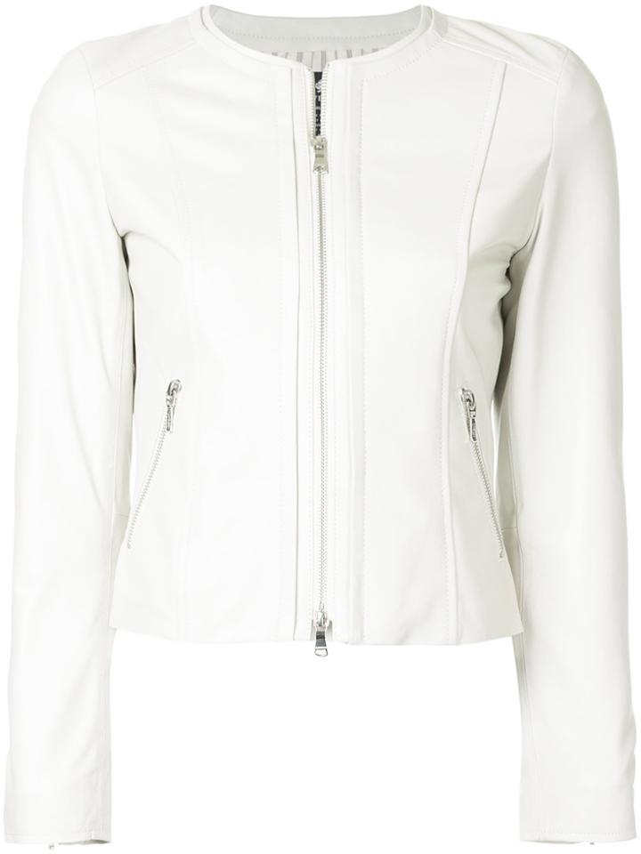 Loveless Fitted Collarless Jacket - White