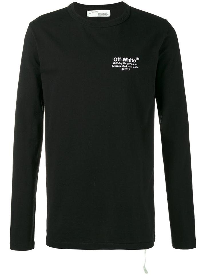 Off-white - Logo Stitch Long Sleeve T-shirt - Men - Cotton - Xs, Black, Cotton