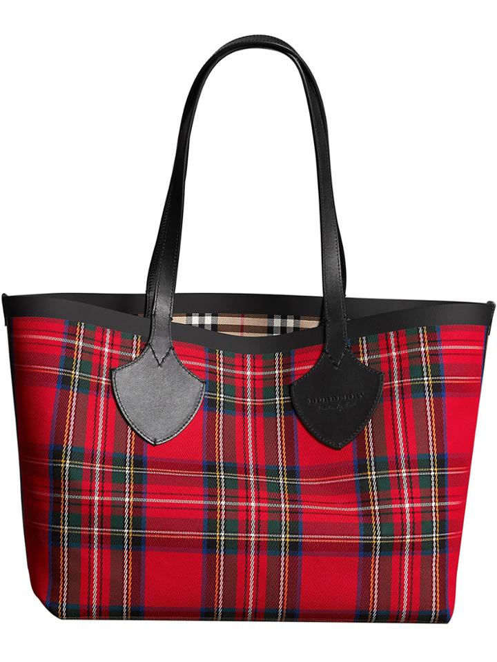 Burberry The Medium Giant Reversible Tote In Vintage Check - Red