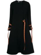 Loewe Tie Detail Wrap Coat, Women's, Size: Xs, Black, Virgin Wool/cashmere