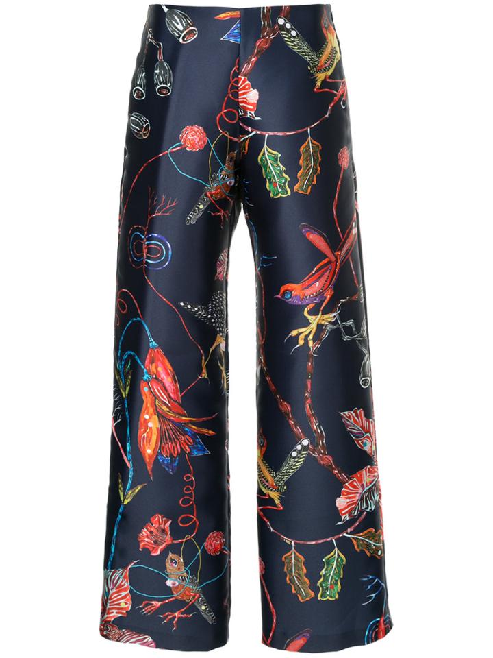 Romance Was Born Midnight Bloom Trousers - Blue