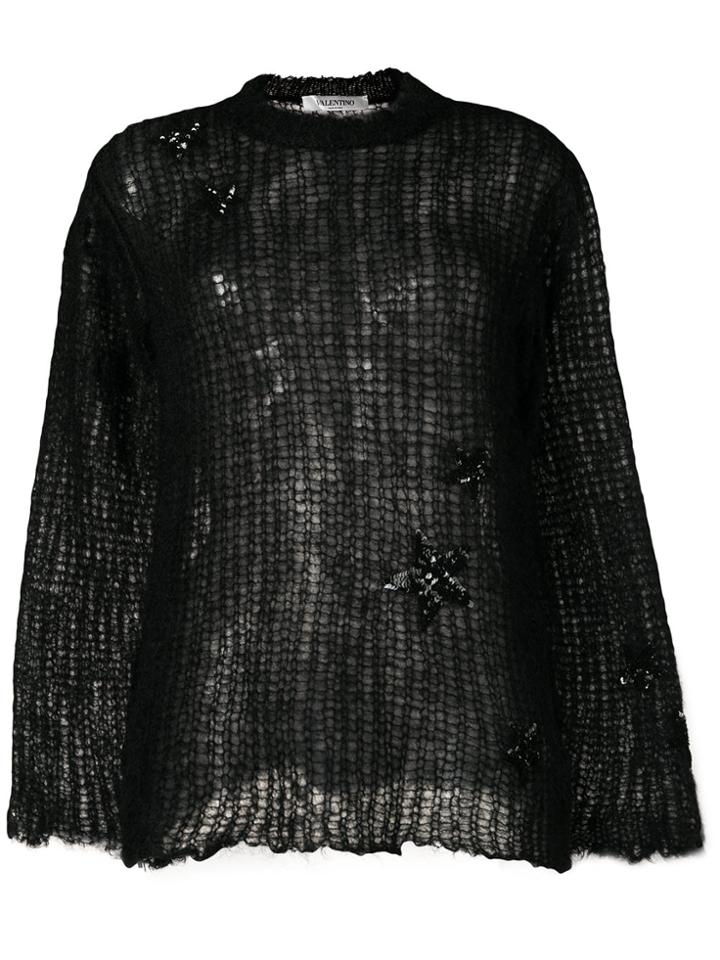 Valentino Sequinned Stars Jumper - Black