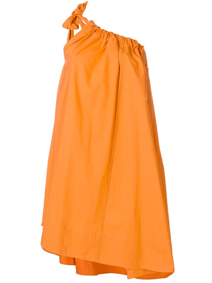 Ter Et Bantine Ruched One-shoulder Dress - Yellow & Orange