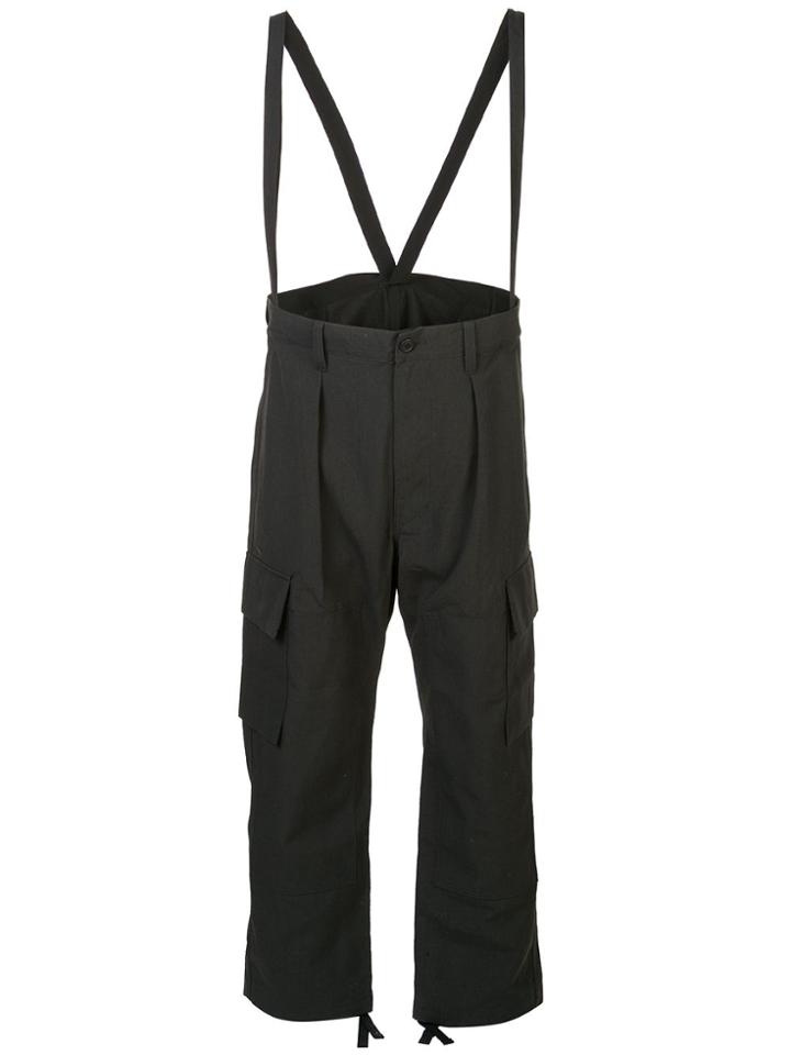 Snow Peak Loose Fit Trousers With Braces - Black