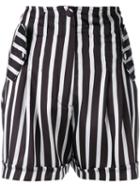 Isabelle Blanche - High Waist Striped Shorts - Women - Polyester - L, Women's, Black, Polyester