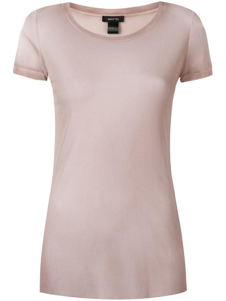 Avant Toi Round-neck Tulle T-shirt - Neutrals