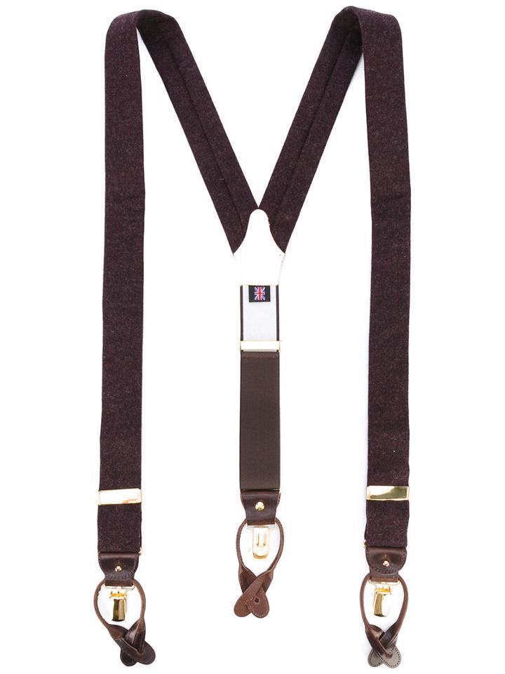 Albert Thurston - Classic Braces - Men - Leather/wool/metal - One Size, Brown, Leather/wool/metal