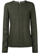 Lot78 - Mesh Long Sleeve T-shirt - Men - Spandex/elastane/viscose - Xl, Green, Spandex/elastane/viscose