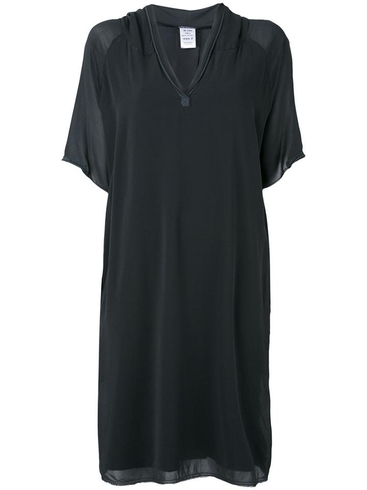 Kristensen Du Nord - Loose Fit V-neck Dress - Women - Silk/cotton/elastodiene - 2, Grey, Silk/cotton/elastodiene