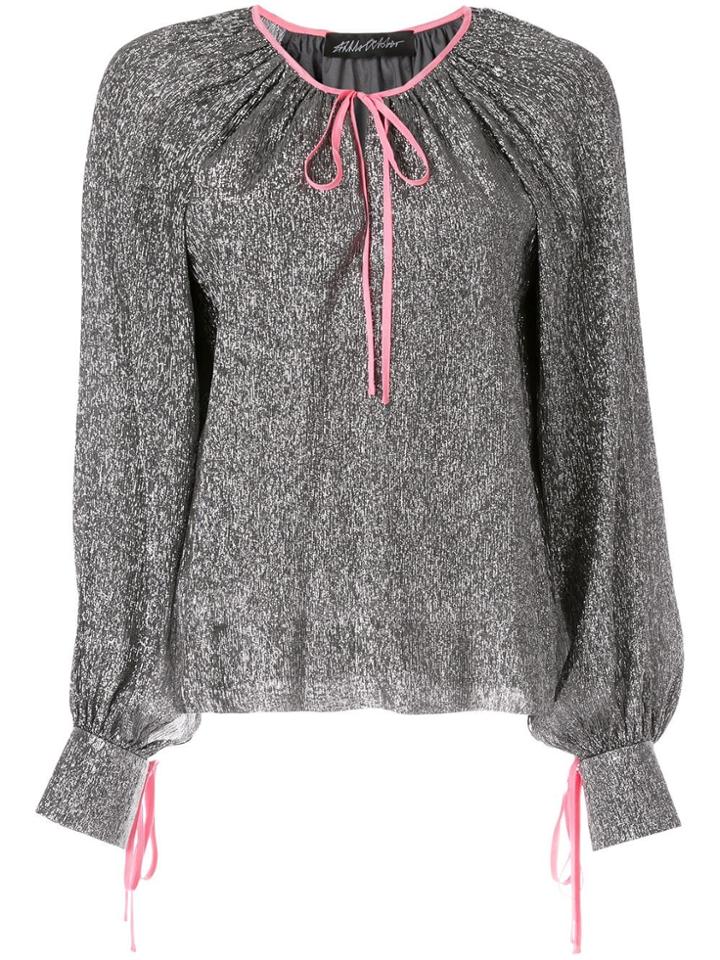 Anna October Ribbon Tied Blouse - Grey