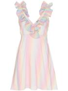 All Things Mochi Lorena Rainbow Mini Dress - Multicolour