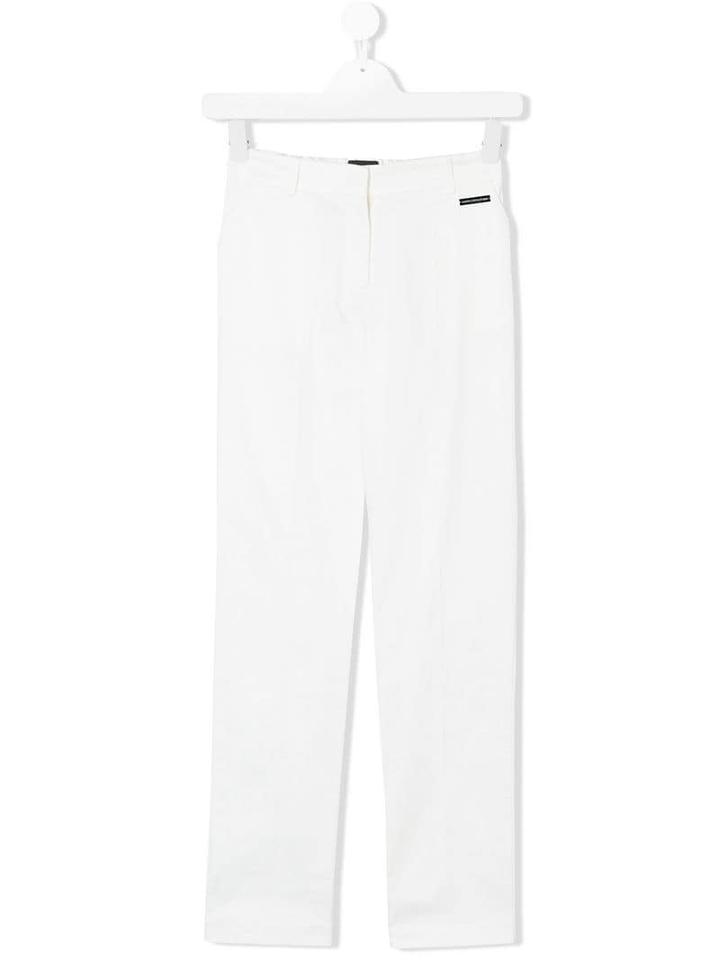 Marco Bologna Kids Teen Straight Leg Trousers - White