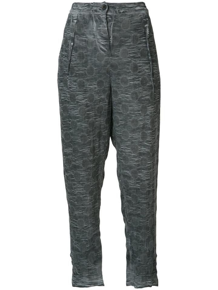 Lost & Found Rooms Spot Washout Tapered Trousers, Women's, Size: Large, Grey, Cotton/viscose