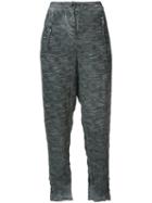 Lost & Found Rooms Spot Washout Tapered Trousers, Women's, Size: Large, Grey, Cotton/viscose