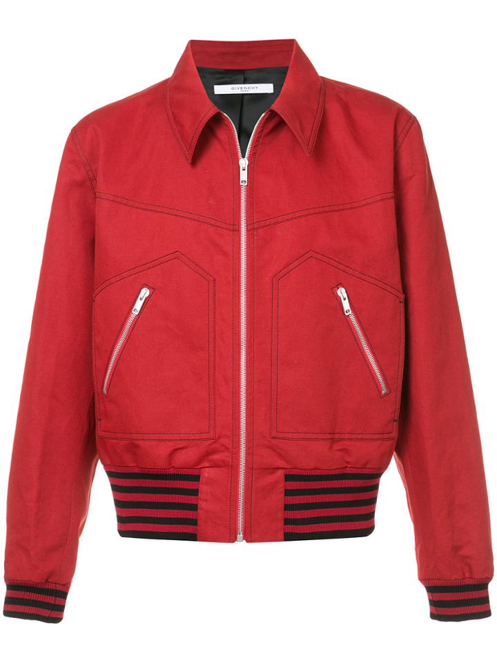 Givenchy Garbadine Zipped Blousond Jacket - Red
