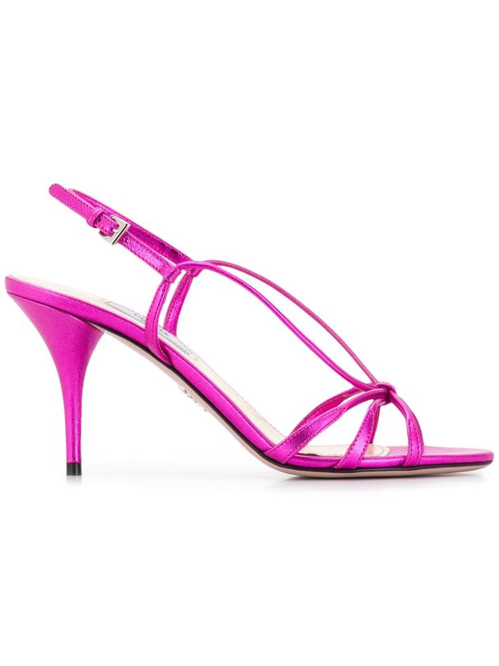 Prada Strappy Slingback Sandals - Pink
