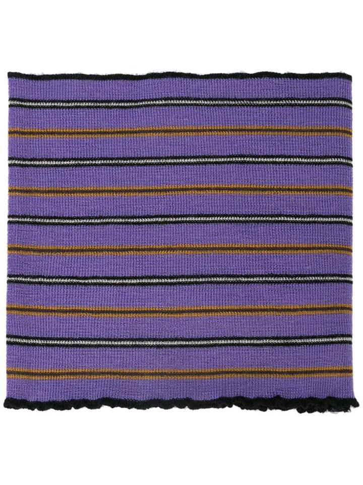 Lanvin Striped Polo Scarf - Purple