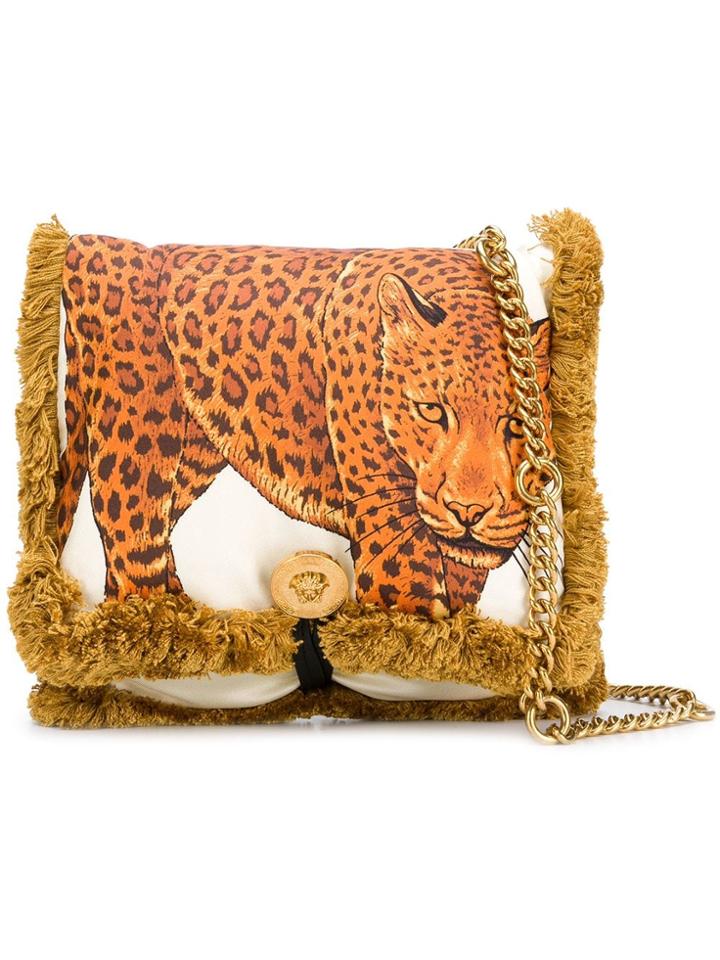 Versace Fringed Edge Crossbody Bag - Yellow & Orange