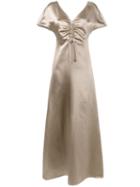 Barbara Casasola Gathered Chest Gown - Neutrals