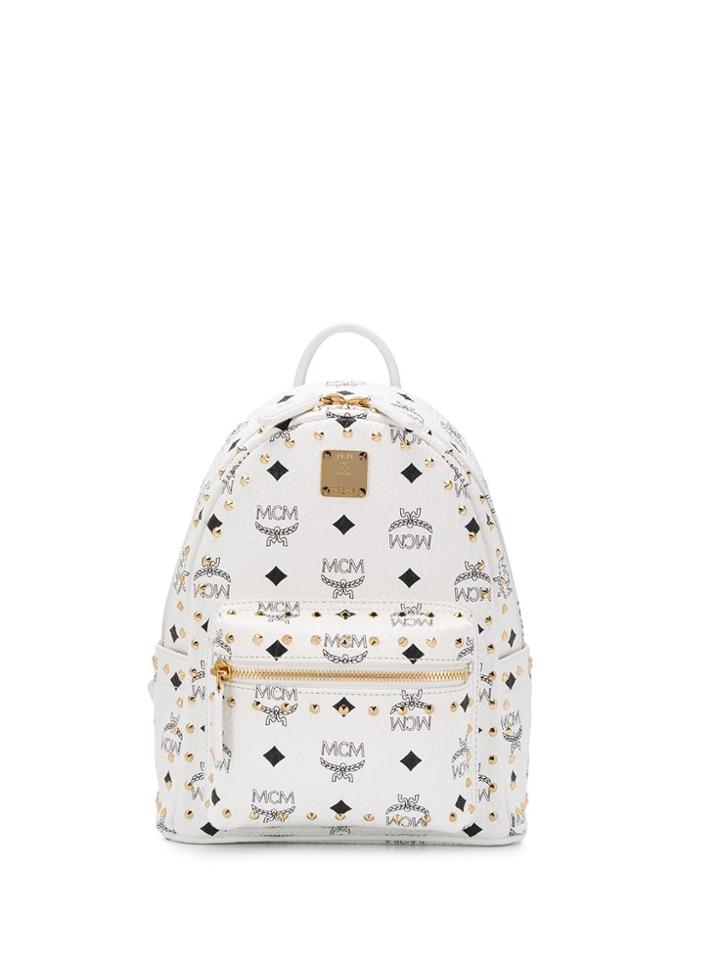 Mcm All-over Logo Backpack - White