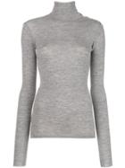Pinko Button-detail Turtleneck Sweater - Grey