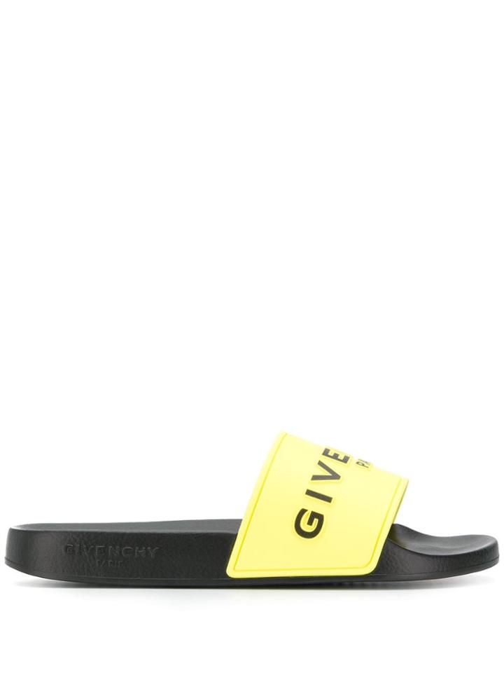 Givenchy Logo Flip Flops - White